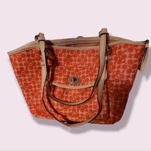 Vintage Pink and White Coach Purse